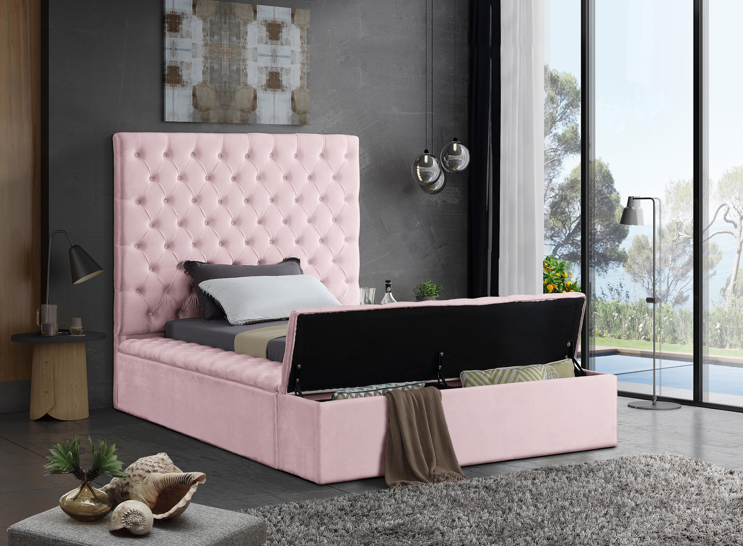 Bliss Velvet Twin Bed
