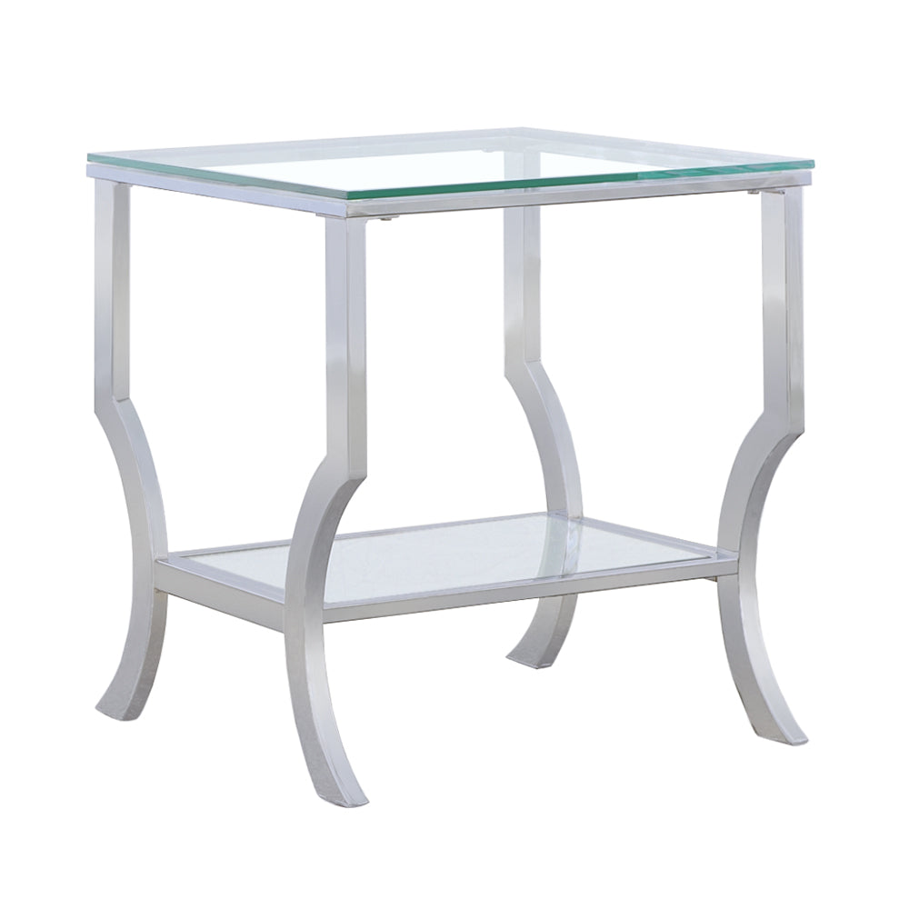 Saide Square Glass Top Side End Table Chrome – New Age Chicago