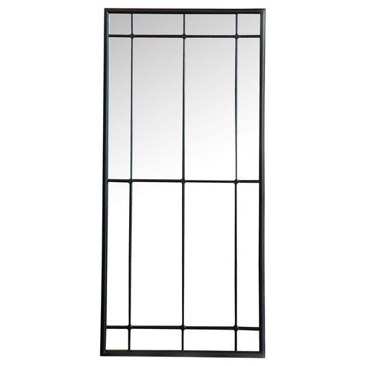 Annetta 24 x 52 Inch Window Pane Wall Mirror Black