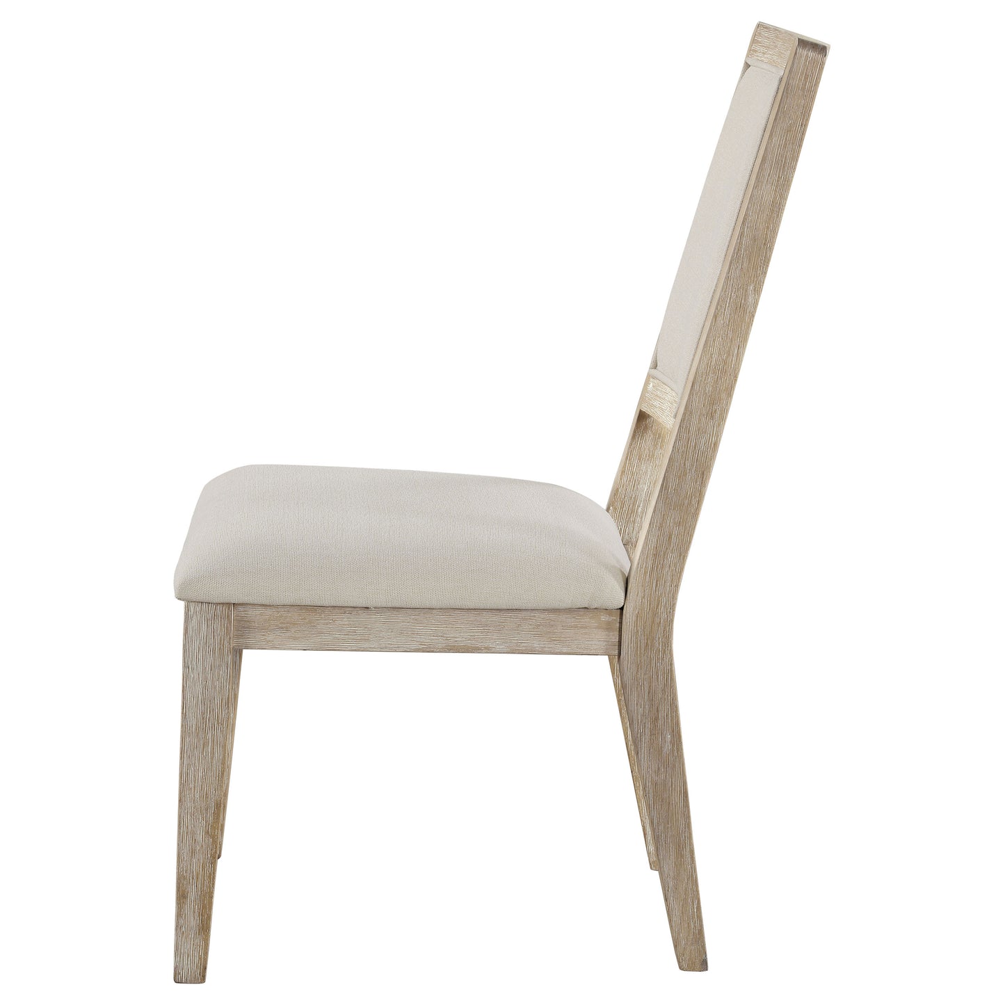 Trofello Upholstered Dining Side Chair White Washed and Beige (Set of 2)