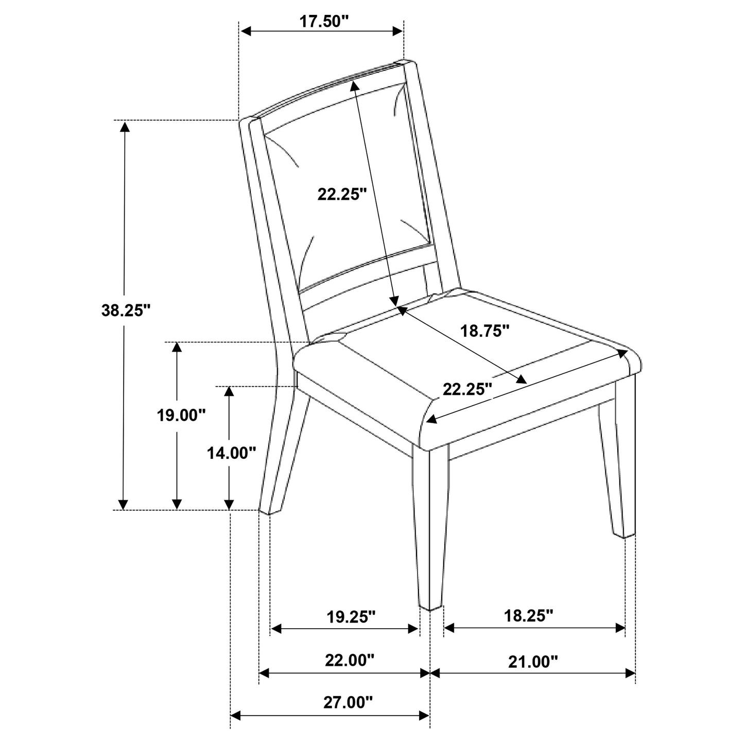 Trofello Upholstered Dining Side Chair White Washed and Beige (Set of 2)