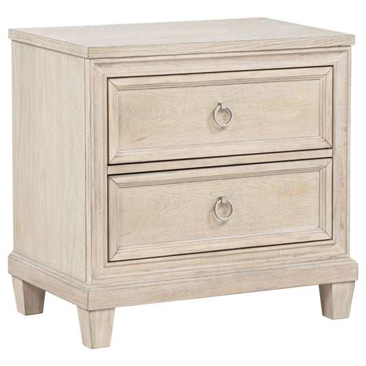 Pembroke 2-drawer Nightstand Bedside Table Washed Oak