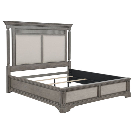 Cresswell California King Upholstered Panel Bed Weathered Taupe