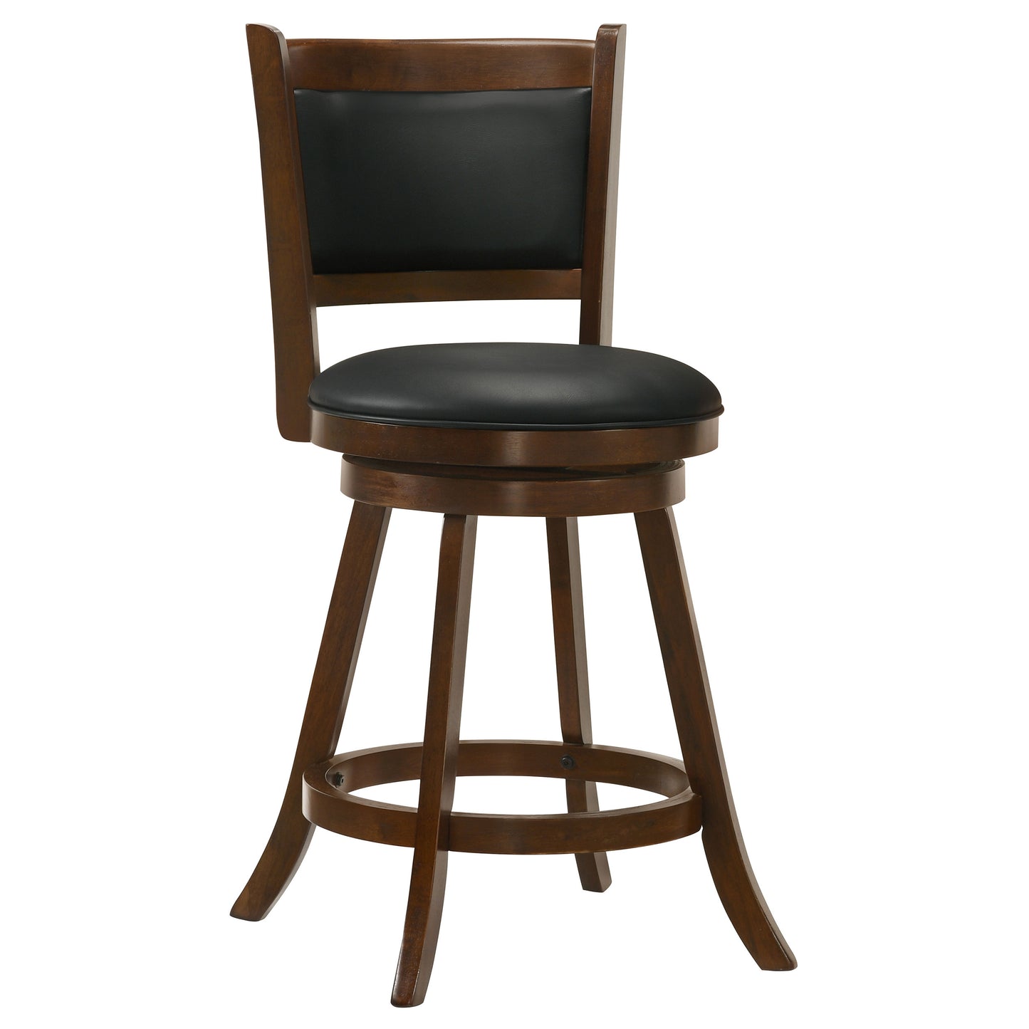 Broxton Upholstered Swivel Counter Height Stools Chestnut and Black (Set of 2)