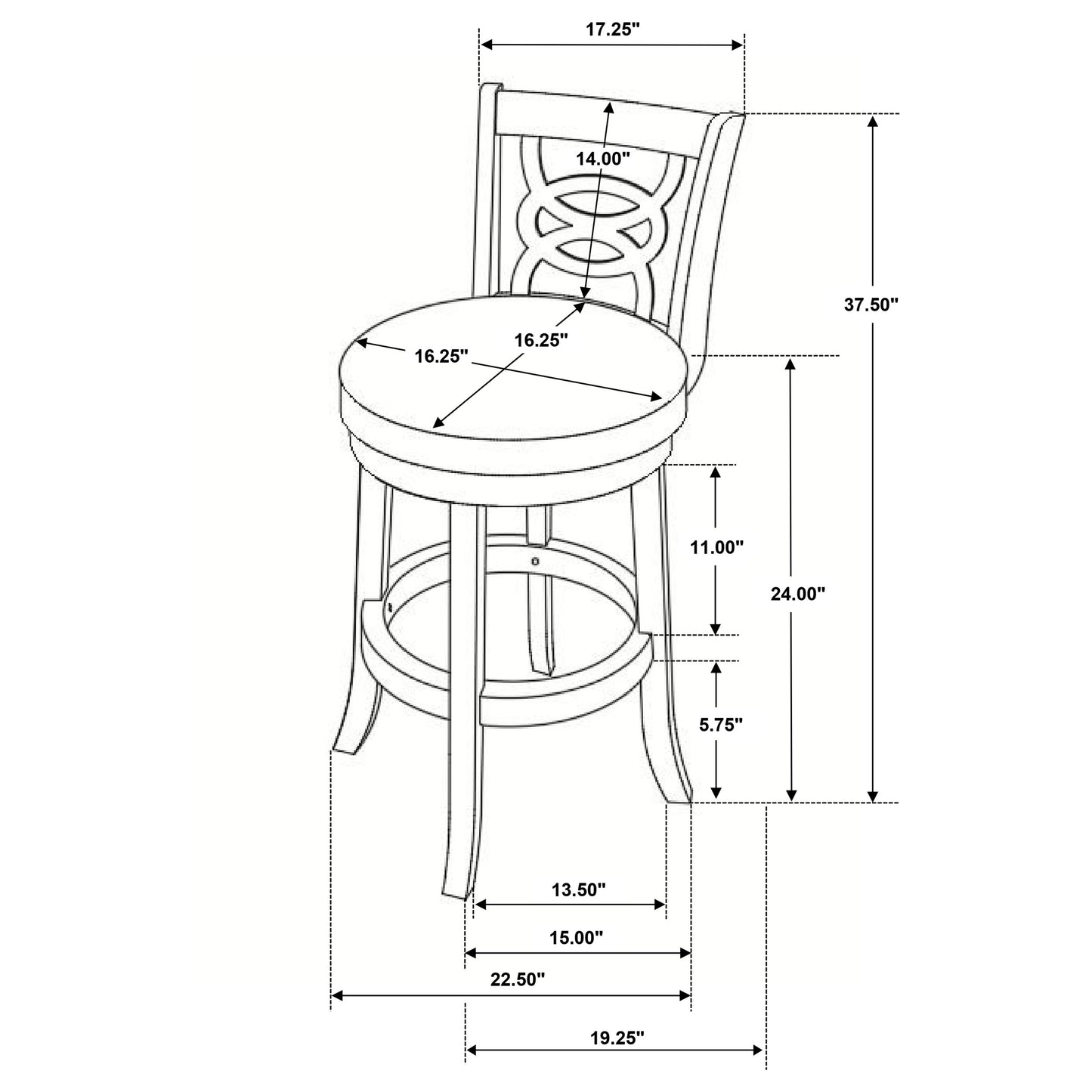 Calecita Swivel Counter Height Stools with Upholstered Seat Cappuccino (Set of 2)