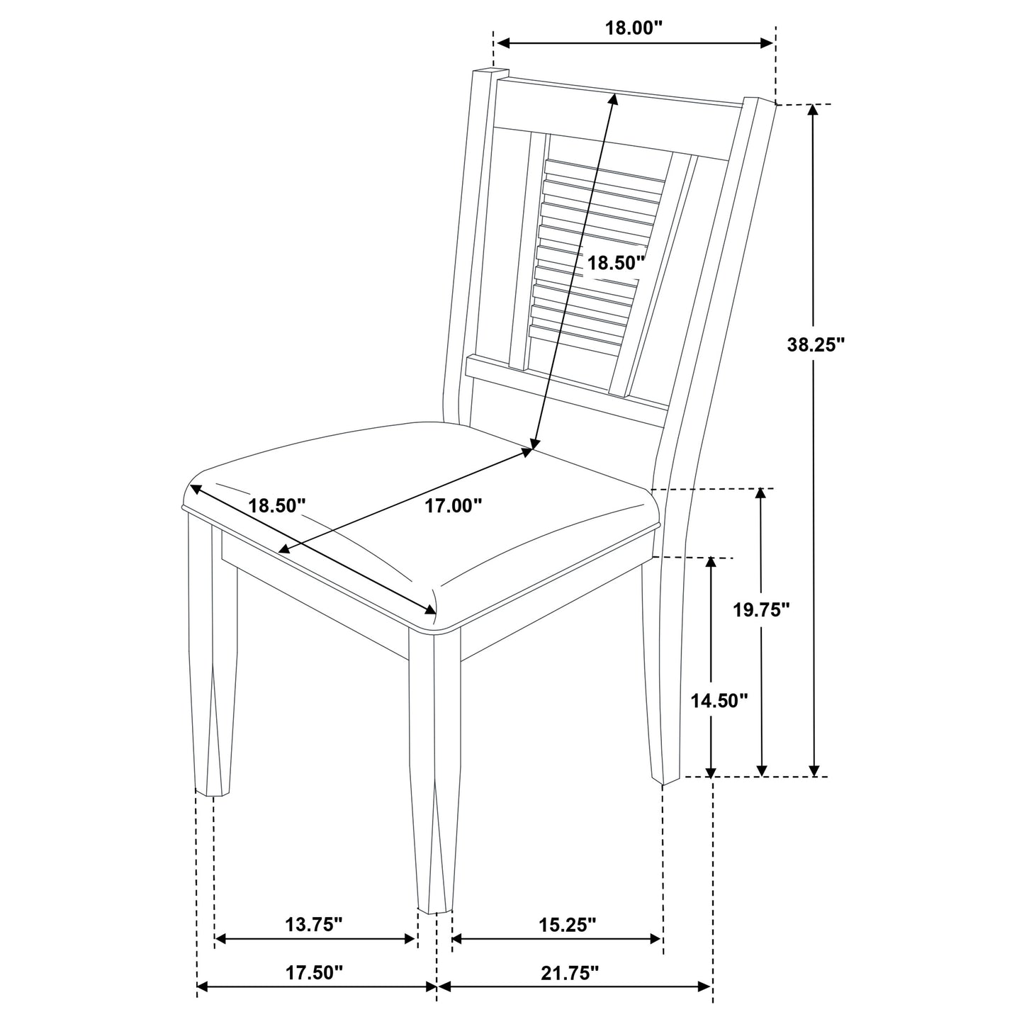 Appleton Ladder Back Dining Side Chair White and Brown (Set of 2)