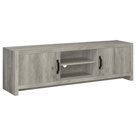 Burke 2-door Engineered Wood 71-inch TV Stand Grey Driftwood