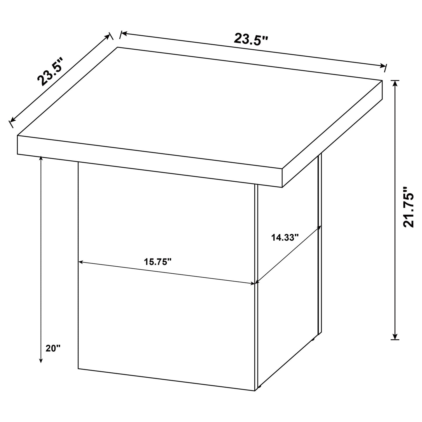 Devar Square Engineered Wood End Table Mango