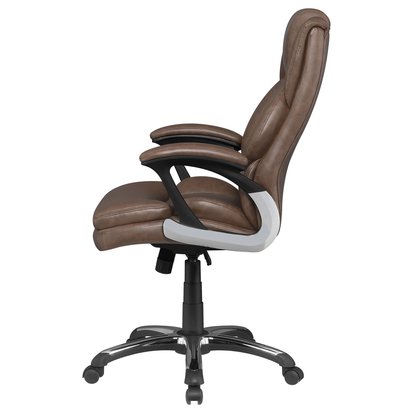 Nerris Adjustable Height Office Chair with Padded Arm Brown and Black