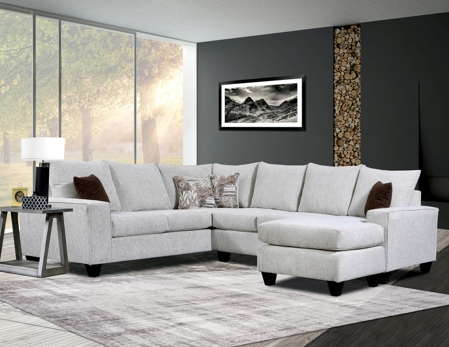 Contemporary 3-Piece Sectional Chaise