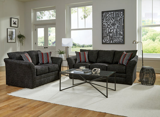 Textured Charcoal Modern Living Room