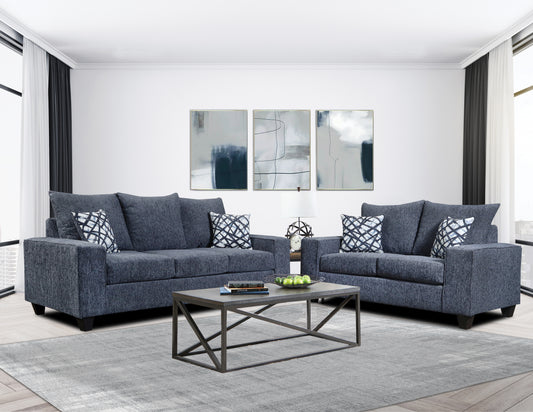 Textured Grey/Blue Contemporary Living Room