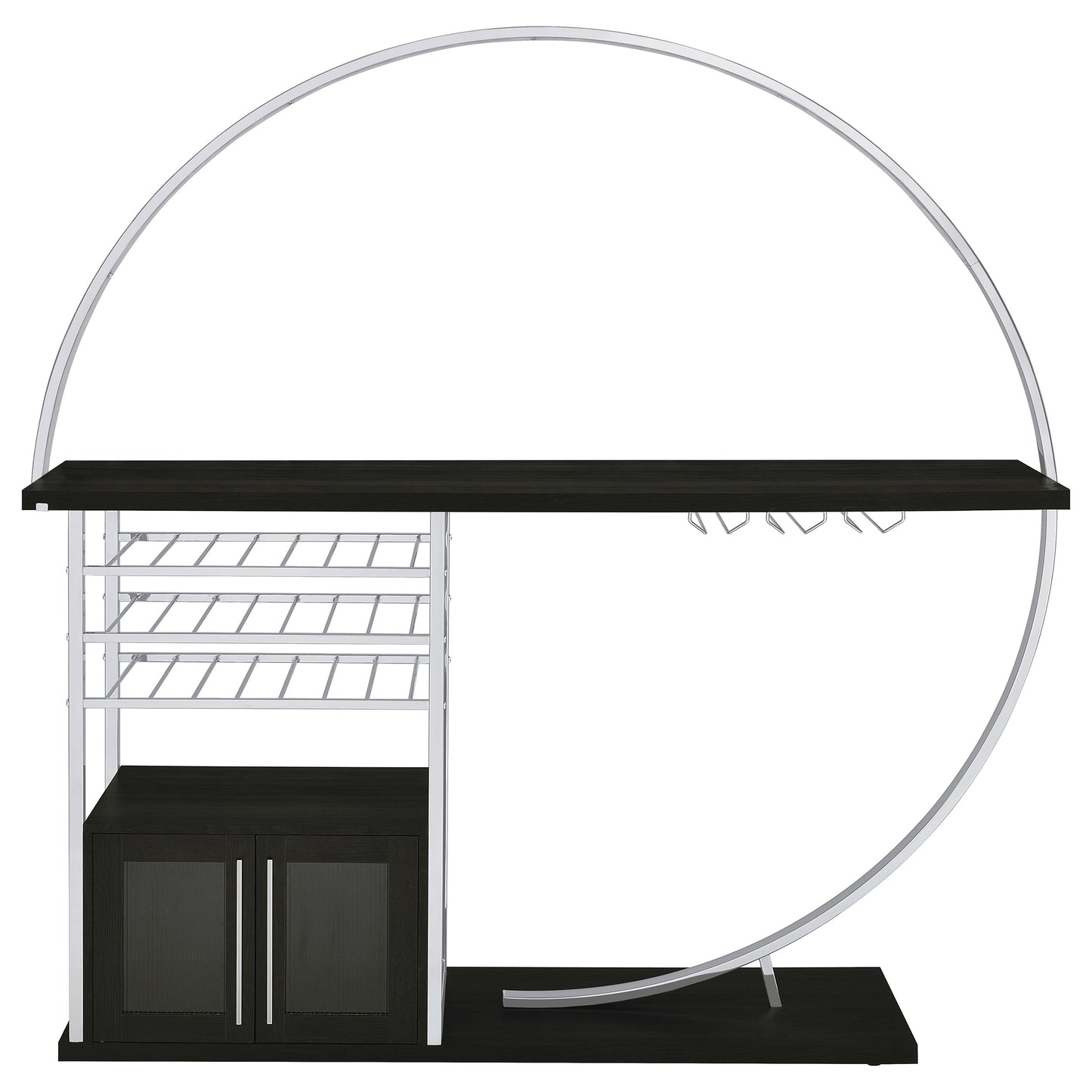 Risley 2-door Circular LED Wine Cabinet Dark Charcoal