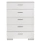 Felicity 5-drawer Bedroom Chest White High Gloss