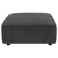 Sunny Square Upholstered Ottoman Dark Charcoal