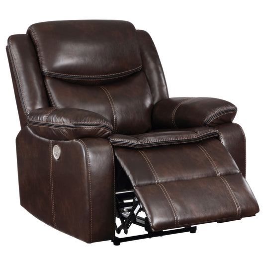 Sycamore Upholstered Power Recliner Chair Dark Brown