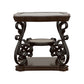 Laney 1-shelf Glass Top Square End Table Deep Merlot
