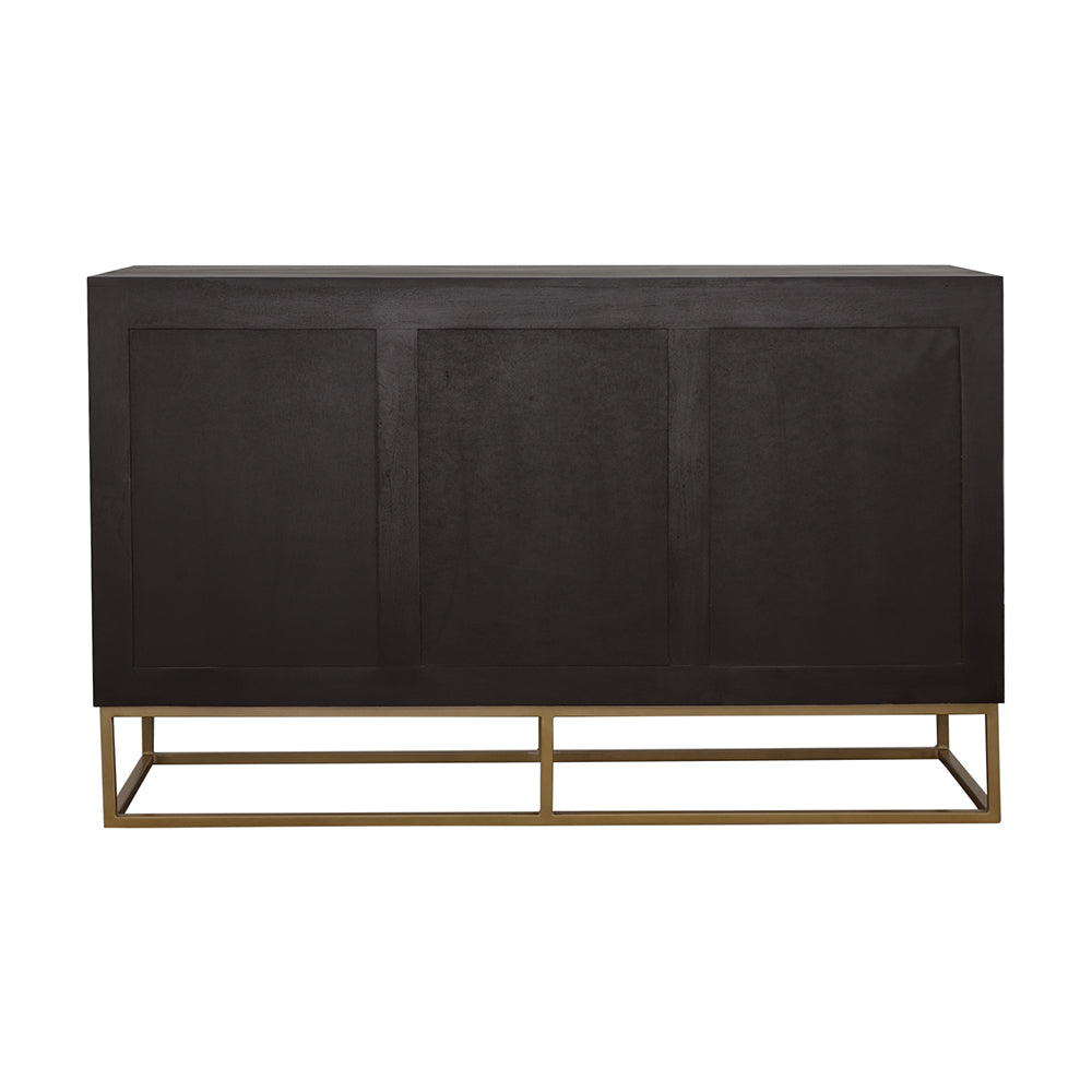Zara 2-door 57-inch Wood Accent Storage Cabinet Black Walnut