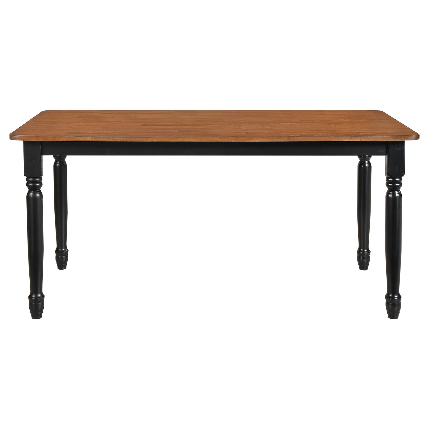 Hollyoak Farmhouse Rectangular Dining Table with Turned Legs Walnut and Black