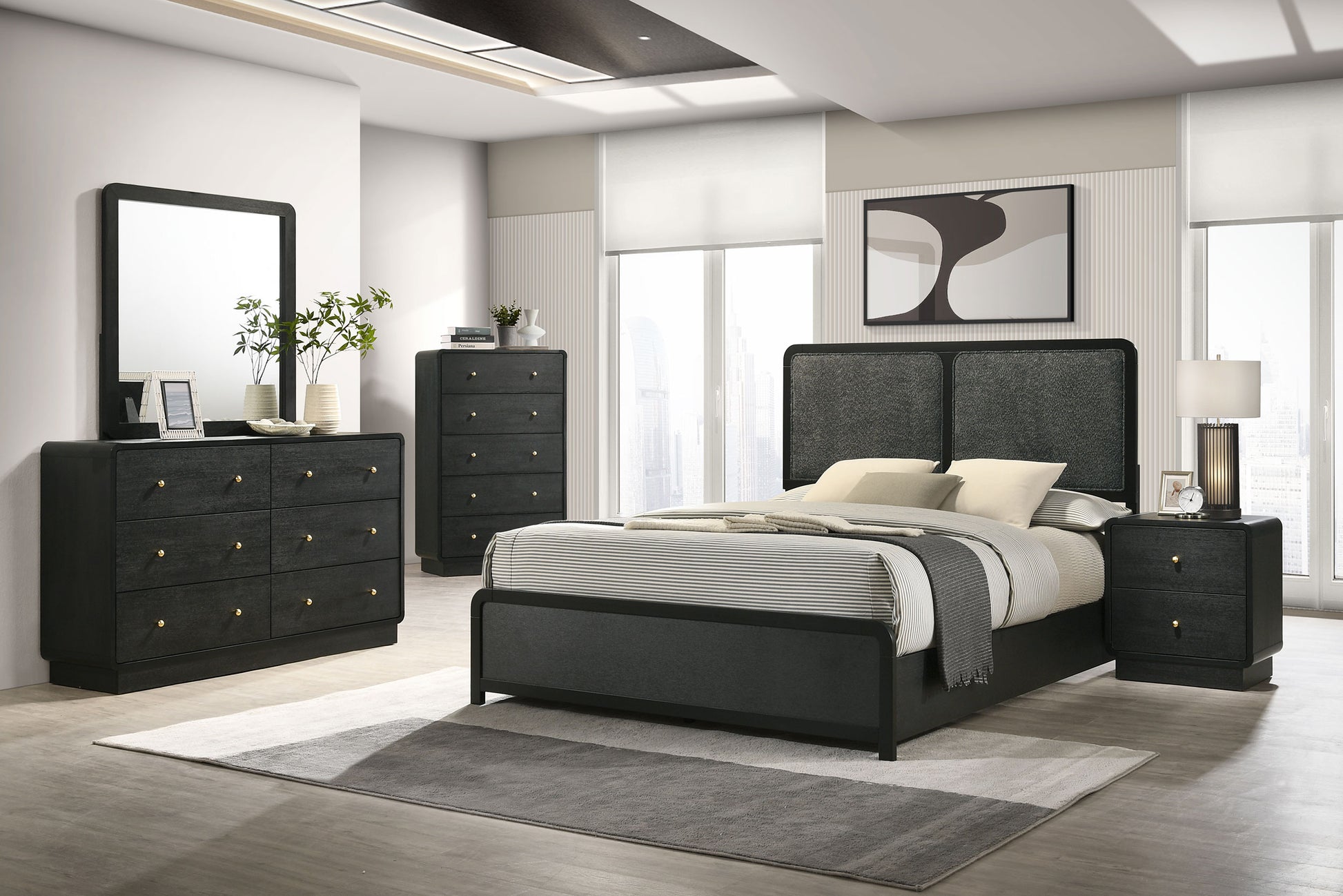 Cavelle 5-piece Queen Bedroom Set Black Cavelle 5-piece Queen Bedroom Set Black