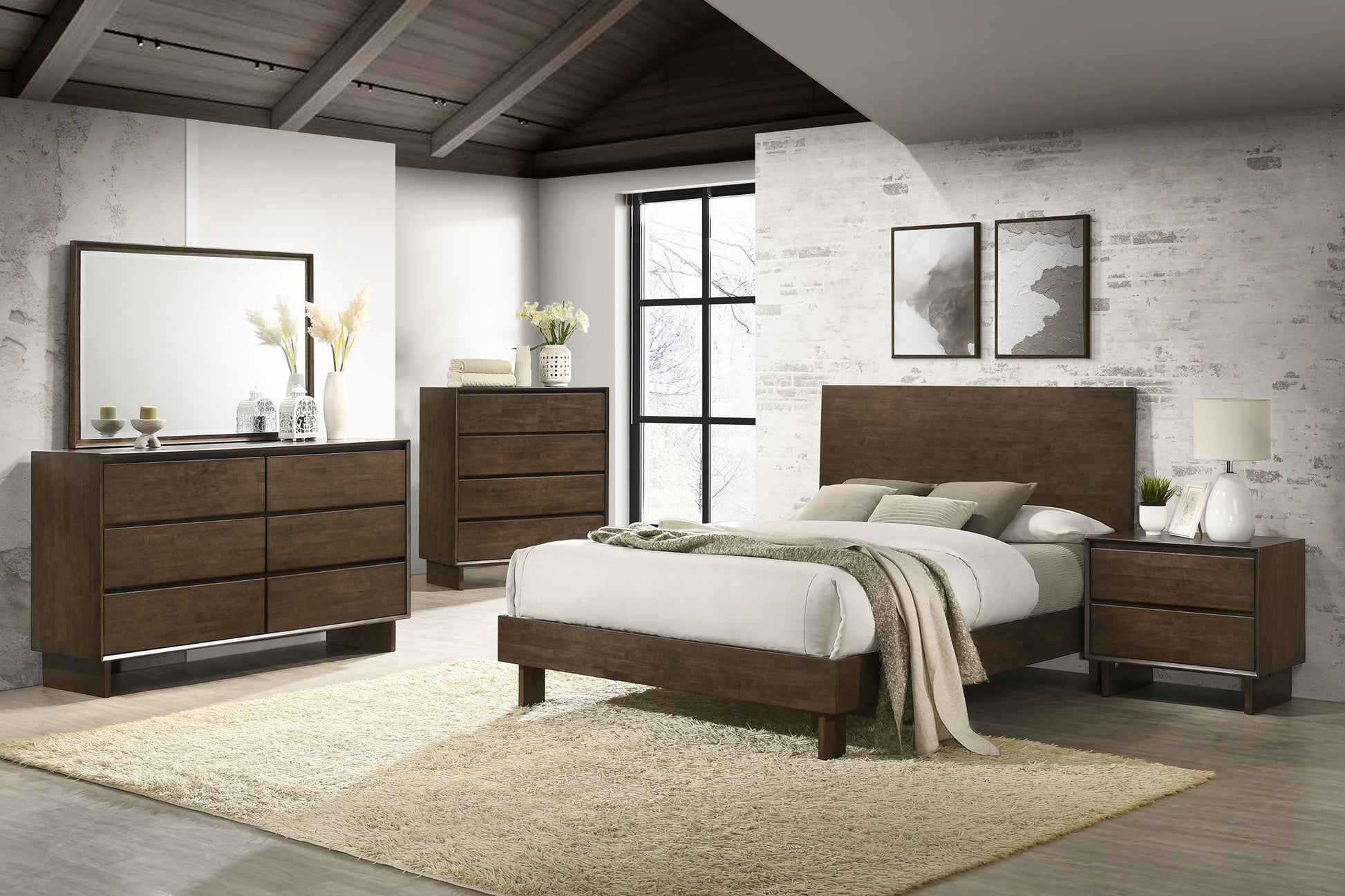 Glenwood 5-piece Queen Bedroom Set Warm Brown New Age Chicago Furniture Co. Glenwood 5-piece Queen Bedroom Set Warm Brown New Age Chicago Furniture Co.