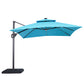 Aurora - 10 Ft Square Umbrella w/ Double Top w/ LED + 37" Large Base