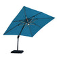 Aurora - 10 Ft Square Umbrella w/ Double Top w/ LED + 37" Large Base