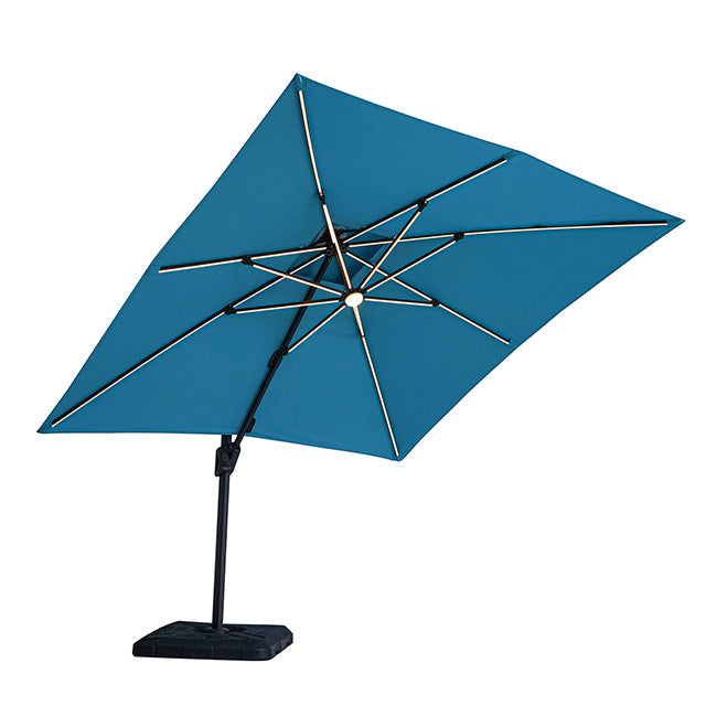 Aurora - 10 Ft Square Umbrella w/ Double Top w/ LED + 37" Large Base