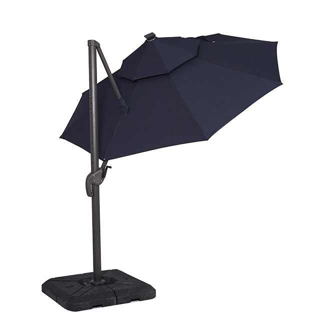 Nuti - 10 Ft Round Umbrella w/ LED Light + 37" Large Base