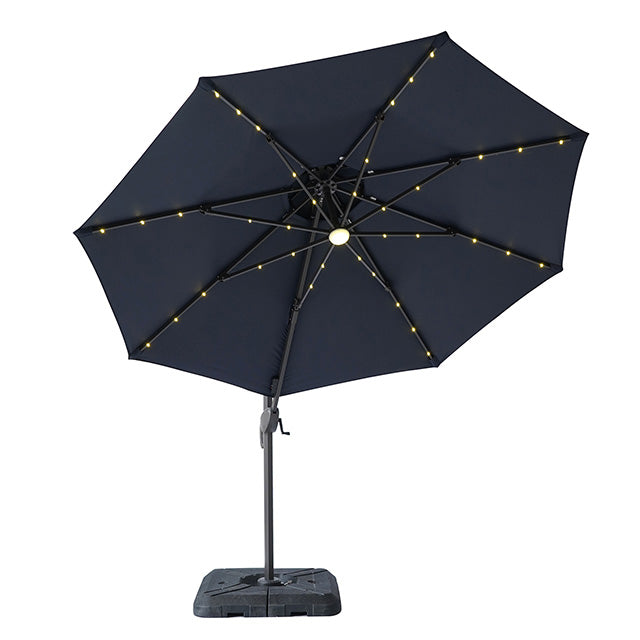Nuti - 10 Ft Round Umbrella w/ LED Light + 37" Large Base