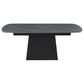 Potero 73-inch Faux Marble Extension Leaf Dining Table Black