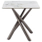 Carvell Square Sintered Stone End Side Table Mirage White