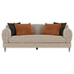 Jade Chenille Upholstered Sculpted Track Arm Sofa Latte