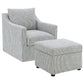 Winter Upholstered Sloped Arm Accent Swivel Chair Grey
