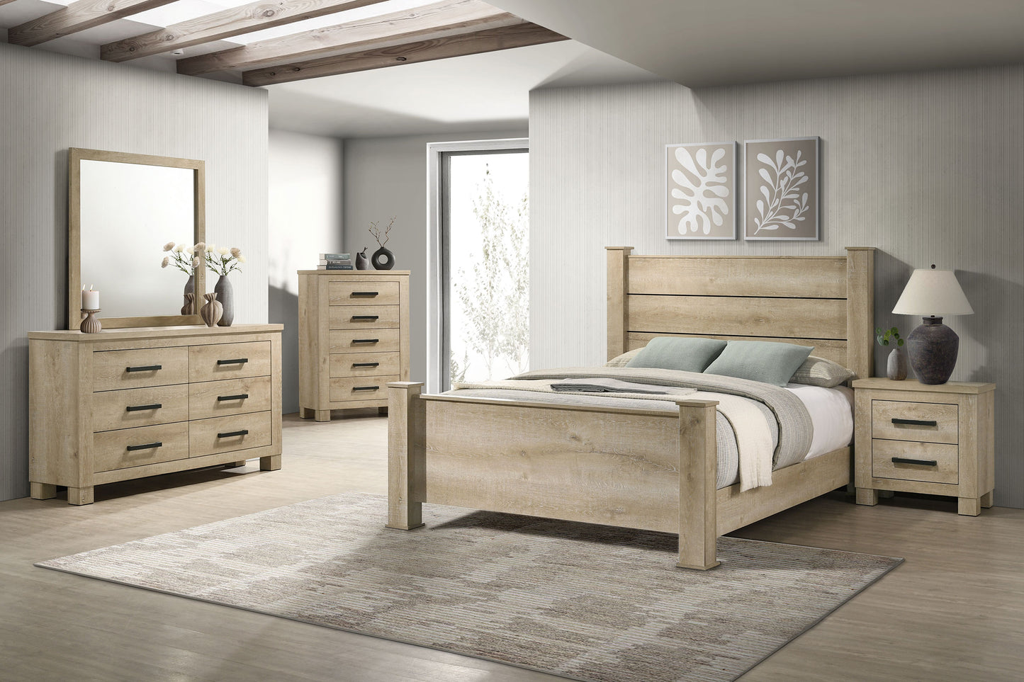 Oakglen 6-drawer Bedroom Dresser Weathered Oak