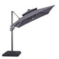 Xico - 8 Ft Square Umbrella w/ Double Top w/ LED Light + 37" Large Base