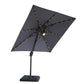 Xico - 8 Ft Square Umbrella w/ Double Top w/ LED Light + 37" Large Base