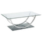 Danville 3-piece Glass Top Coffee and End Table Set Chrome