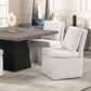Broager - 5 Pc Dining Table Set (White Swivel Chairs)