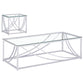 Lille 2-piece Glass Top Coffee And End Table Set Chrome