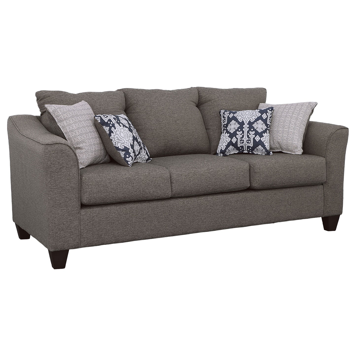Salizar 2-piece Upholstered Flared Arm Sofa Set Grey