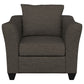 Salizar Upholstered Flared Arm Accent Chair Charcoal Grey