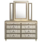 Lorient 8-drawer LED Dresser with Mirror Ivory and Camel