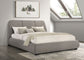 Mokena 46-inch Upholstered Eastern King Platform Bed Taupe