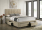 Wheatland 4-drawer Upholstered Eastern King Storage Bed Brown