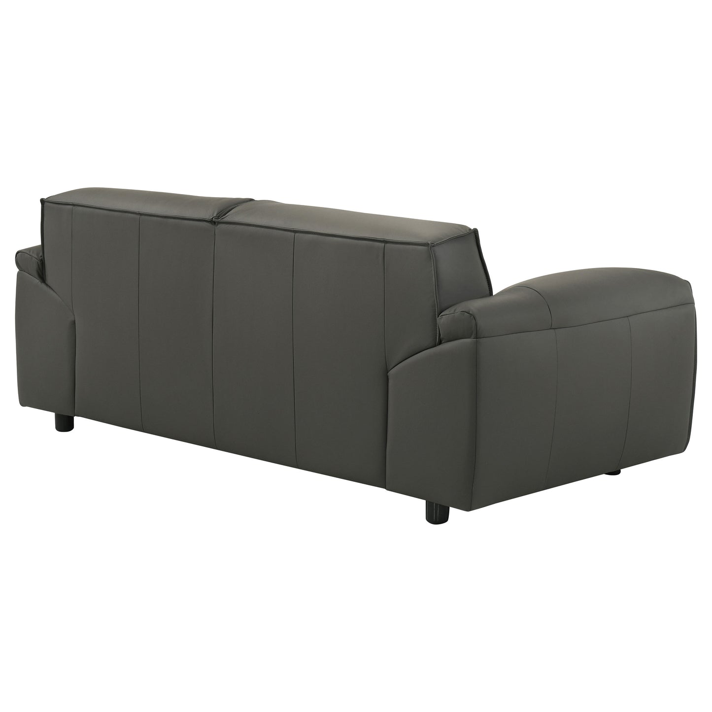 Buxton Top Grain Leather Upholstered Loveseat Graphite