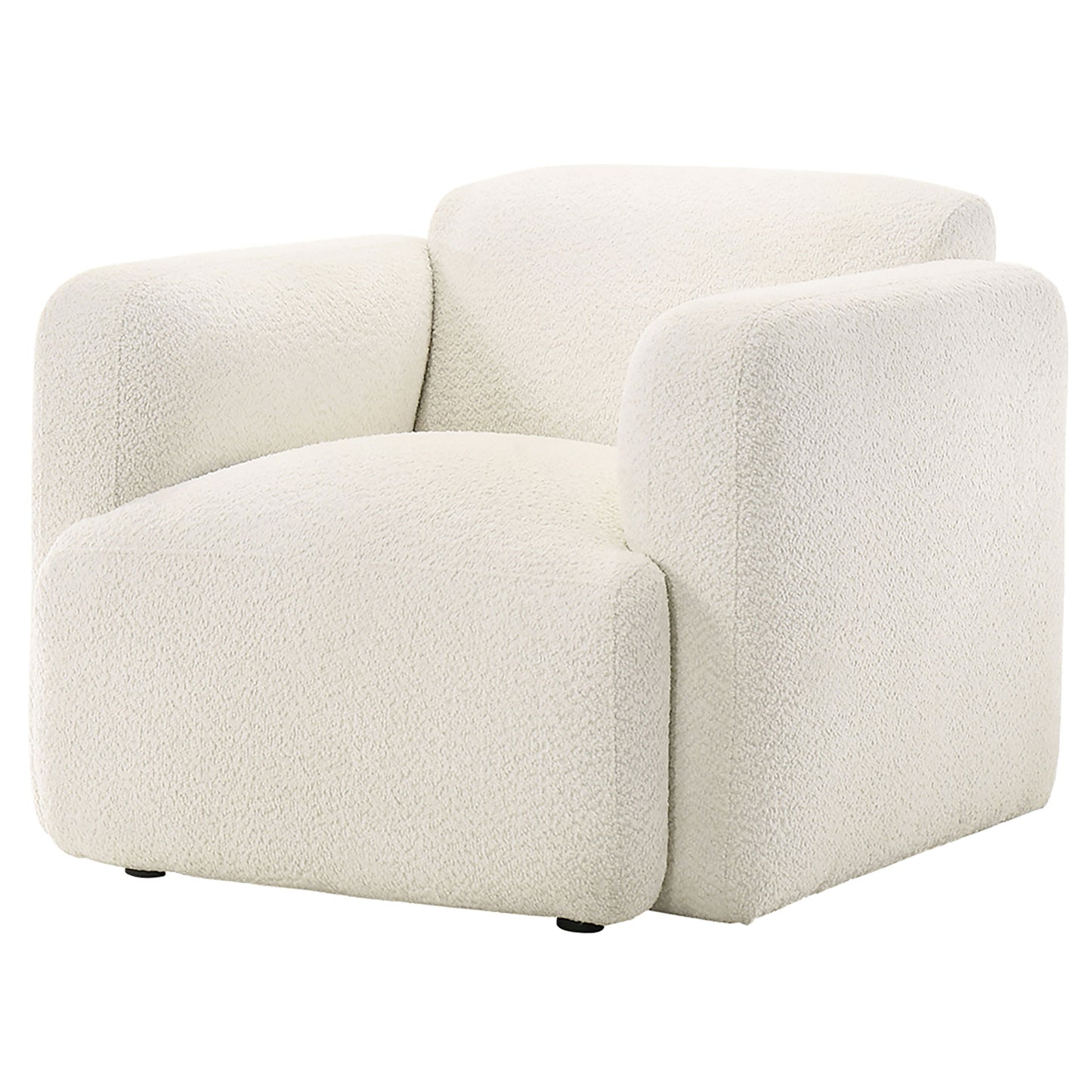 Dorset Fabric Upholstered Round Track Arm Accent Chair White