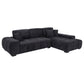 Octavia Upholstered Sectional Chaise Sofa Black