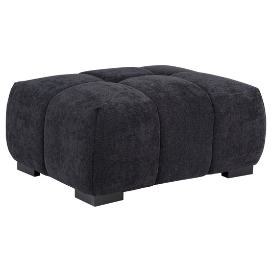 Octavia Upholstered Rectangular Ottoman Black