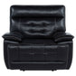 Hewitt Leather Upholstered Dual Power Recliner Chair Black